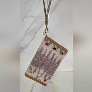 Hammitt Pink Taupe Metallic Studded Wristlet